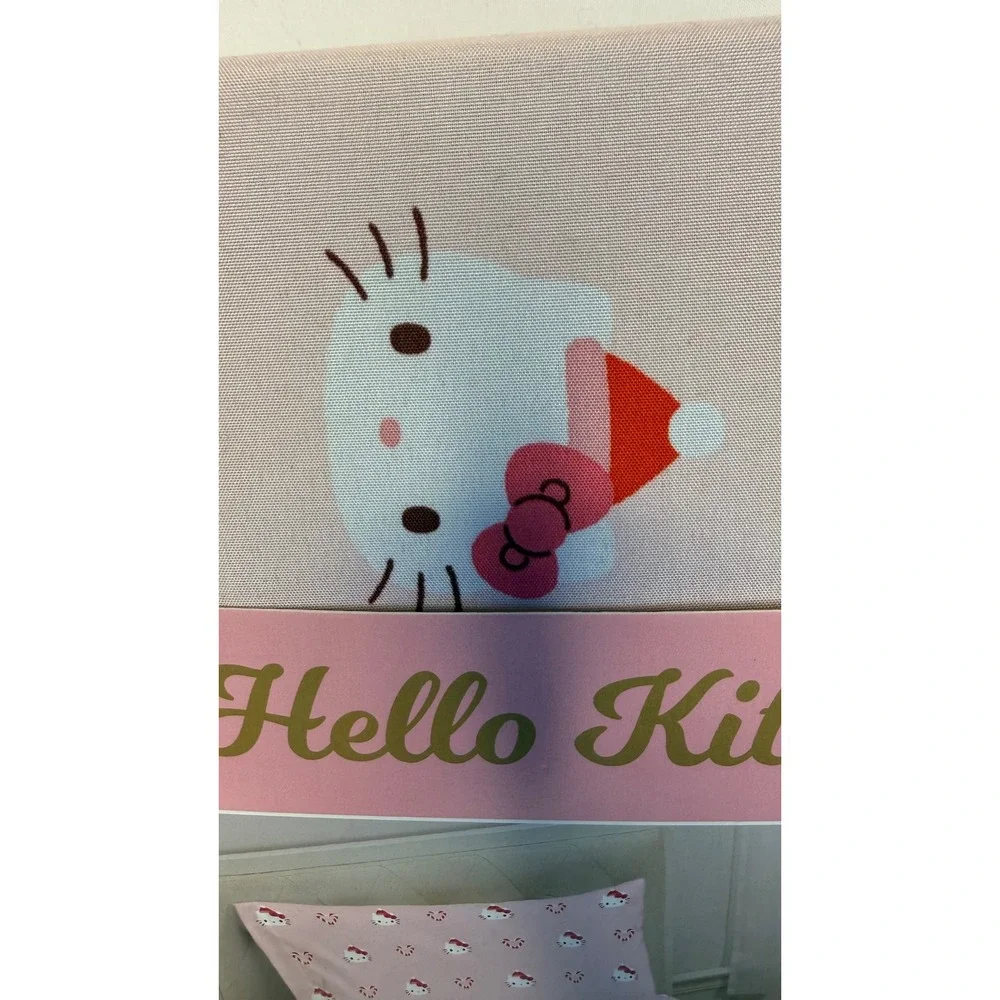 Hello Kitty Twin‎ Sheet Set Pink Festive Holiday Character Bedding